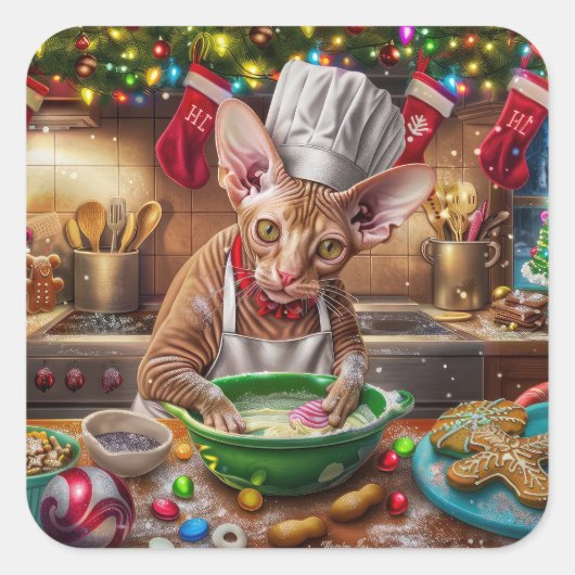 コーンワルレックスホリデーベーキング:フェスティバルクリスマス スクエアシール (正面)