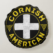 コーンワル米国国旗のサイン ラウンドクッション (裏面)