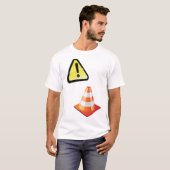コーン付き警告注意標識 Tシャツ (正面フル)