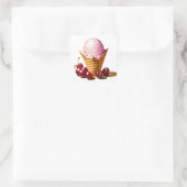 コーン入りストロベリーアイスクリームさくらんぼ スクエアシール (バッグ)