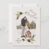 コーン枝クリスマスフォトホリデーカード 招待状 (正面)