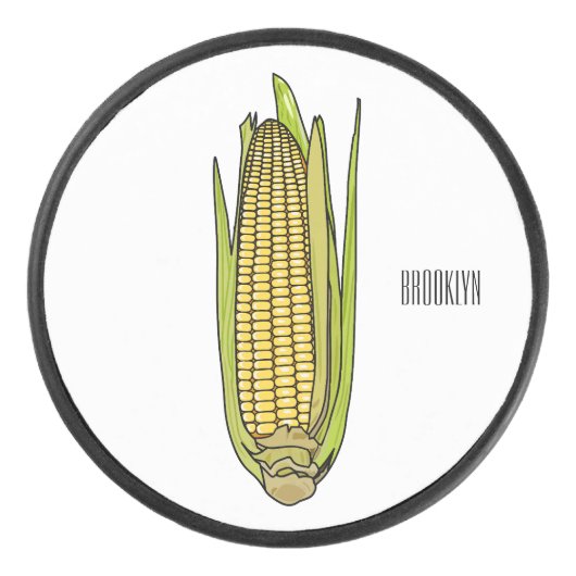 コーン漫画イラストレーション アイスホッケーパック (正面)