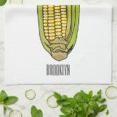 コーン漫画イラストレーション キッチンタオル (折り畳み)