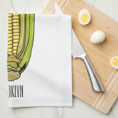 コーン漫画イラストレーション キッチンタオル (四つ折り)