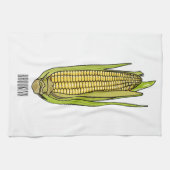 コーン漫画イラストレーション キッチンタオル (横)