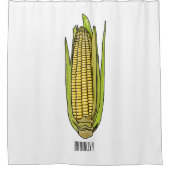 コーン漫画イラストレーション シャワーカーテン (正面)