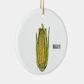 コーン漫画イラストレーション セラミックオーナメント (右)