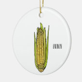 コーン漫画イラストレーション セラミックオーナメント (左)