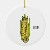 コーン漫画イラストレーション セラミックオーナメント (裏面)