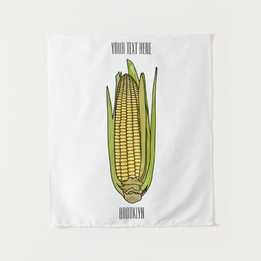 コーン漫画イラストレーション タペストリー (正面)