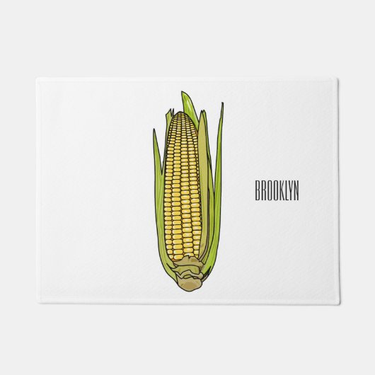 コーン漫画イラストレーション ドアマット (正面)