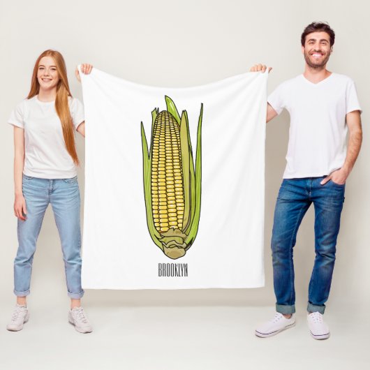 コーン漫画イラストレーション フリースブランケット (インサイチュ)