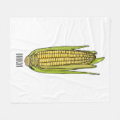 コーン漫画イラストレーション フリースブランケット (正面(横))