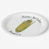 コーン漫画イラストレーション ペーパープレート (アングル)