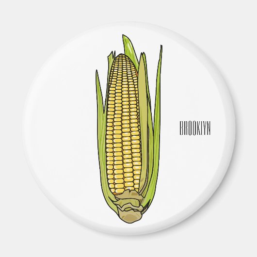 コーン漫画イラストレーション マグネット (正面)