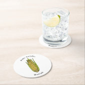 コーン漫画イラストレーション ラウンドペーパーコースター (インサイチュ)