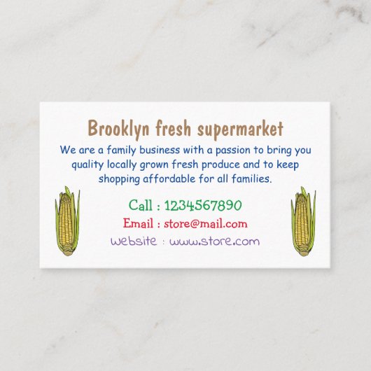 コーン漫画イラストレーション 名刺 (正面)