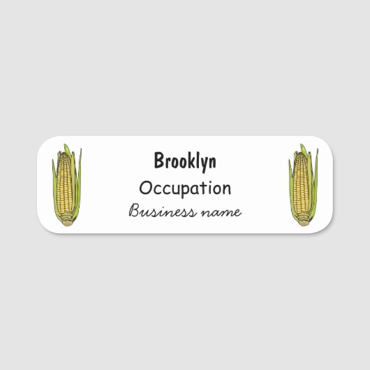 コーン漫画イラストレーション 名札 (正面)