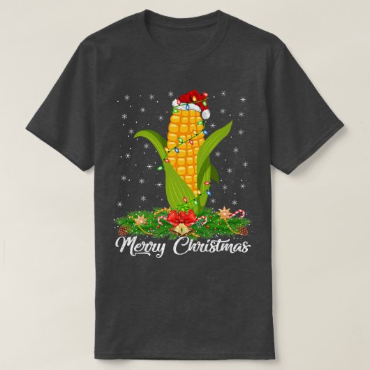 コーン照明クリスマスツリーマッチングコーンサンタキリスト Tシャツ (デザイン正面)