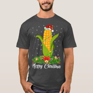 コーン照明クリスマスツリーマッチングコーンサンタキリスト Tシャツ