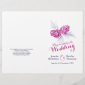 コーン紫色の海軍の冬の秋の結婚式プログラム (正面)