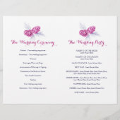 コーン紫色の海軍の冬の秋の結婚式プログラム (裏面)