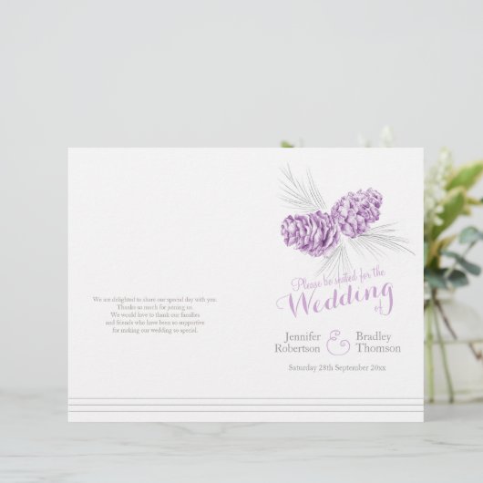 コーン紫色の灰色の冬の大規模な結婚式プログラム (スタンド正面)