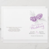 コーン紫色の灰色の冬の大規模な結婚式プログラム (正面/裏面)