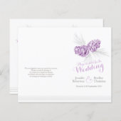 コーン紫色の灰色の冬の秋の結婚式プログラム (正面/裏面)