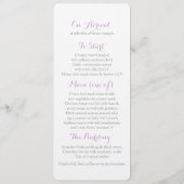 コーン紫色の灰色の冬の結婚式のディナーメニュー メニュー (裏面)