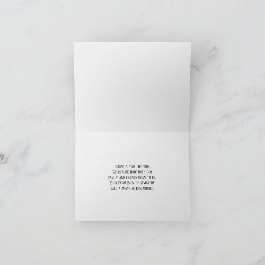 コーン花とバスケット悔やみや弔慰ありがとう カード (内部)