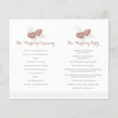 コーン茶色の灰色の冬の秋の結婚式プログラム (裏面)