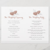 コーン茶色の灰色の冬の秋の結婚式プログラム (裏面)