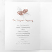 コーン茶色の灰色の冬の秋結婚の 三つ折りプログラム (内部最初)