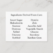 コーン認識度カード由来の成分 エンクロージャーカード (裏面)