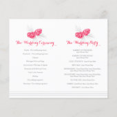 コーン赤い灰色の冬の秋の結婚式プログラム (裏面)