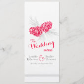 コーン赤い灰色の冬の結婚式のディナーメニュー メニュー (正面)