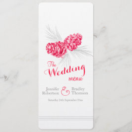 コーン赤い灰色の冬の結婚式のディナーメニュー メニュー