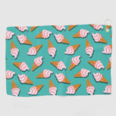 コーン・アイス・ヨーグルト凍っていのワッフル模様 ゴルフタオル (横)