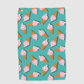 コーン・アイス・ヨーグルト凍っていのワッフル模様 ゴルフタオル (正面)