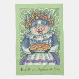コーン&スカッシュパイ、感謝豚キッチンタオル キッチンタオル