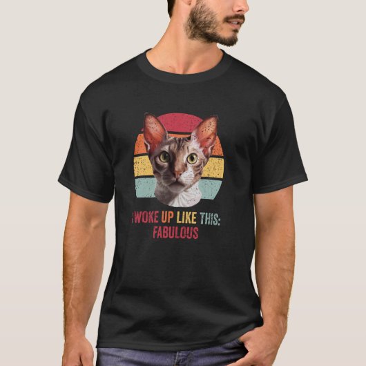 コーン・レックス 猫 面白い 子猫 女性 男性 Tシャツ (正面)