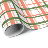 コー名門私立校風のル&グモダンリーンタータンチェック格子休日 ラッピングペーパー (ロールコーナー)