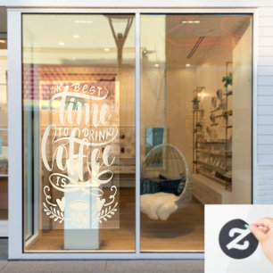 コー最高のヒーを飲む時、田舎の喫茶店  ウィンドウサイン