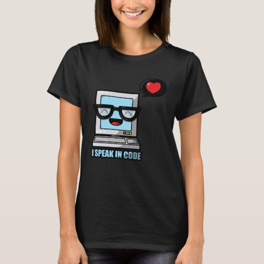 コー話ドおたくギークコンピュータサイエンスハートSmi Tシャツ (正面)