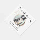 コ縁どリーのナ結婚プキンと犬の写真 スタンダードランチョンナプキン (角)