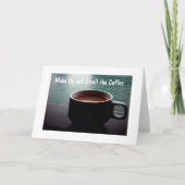 コ退職したーヒーの匂いを嗅ぐ準備ができてリラックスいる カード (正面)