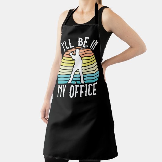 ゴおもしろいルファーへのゴルフギフト、私はオフィスにいます エプロン (インサイチュ)