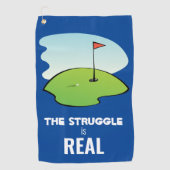 ゴおもしろいルフホールとボール戦は実在引用文 ゴルフタオル (正面)