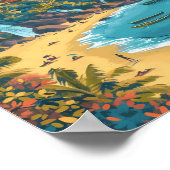 ゴアビーチインドヴィンテージアートトラベルイラストレーション ポスター (角)